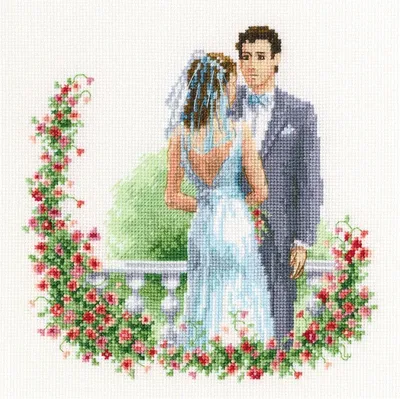 Immagine prodotto di RTO Set per punto croce "Matrimonio" M634, schema contato, 15,5x15,5 cm