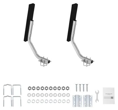Image de Guides de remorque pour bateaux SucceBuy, largeur réglable de 0 à 3 cm, en acier robuste avec des plaques d'appui solides, adaptés aux remorques pour pontons avec différents types de supports (poutre en L / caisson / profilé en C)