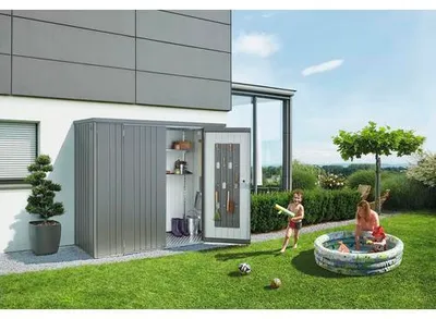 Obrázok produktu pre Záhradná skrinka na náradie Biohort 230 plechová 227x83x182,5 cm sivý kremeň metalická
