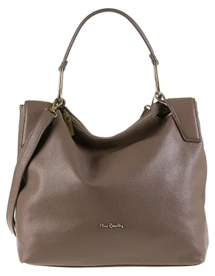 Image de Sac bandoulière pour femmes, en cuir véritable, Pierre Cardin. Fermeture éclair. Bandoulière réglable