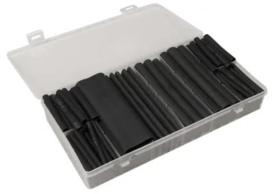 Produktbild von Schrumpfschlauch-Set McPower, 142-teilig in Sortimentsbox, klebend, schwarz