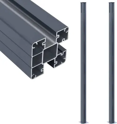 Obrázok produktu pre Plotové stĺpiky 2 ks tmavosivé hliník 185 cm