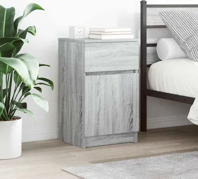 Image de vidaXL Tables de nuit 2 pcs. Gris Sonoma 39x35x65 cm Bois composite