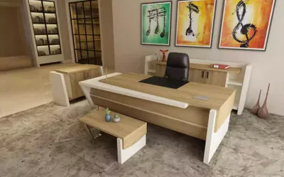 Immagine prodotto di Scrivania tavolino schedario cassettiera moderna legno marrone