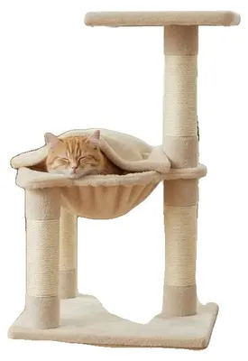 Productafbeelding van Kattenhuis, meerlaags constructie, duurzame krabpalen, legergroen