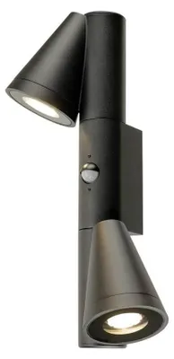 Obrázok produktu pre SLV T-TUBE, nástenné svietidlo na povrchovú montáž, 2x max. 10 W, GU10, dvojité, senzor, IP44 1008011