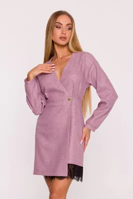Productafbeelding van Made of Emotion, dames mini-jurk, model Sares M871, kleur marsala, maat L
