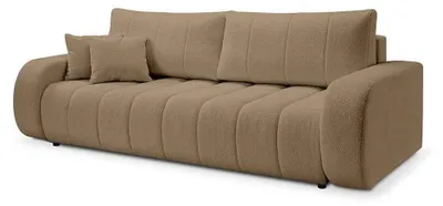 Zdjęcie produktu dla Narożna sofa z funkcją spania i pojemnikiem na pościel, kolor: karmel