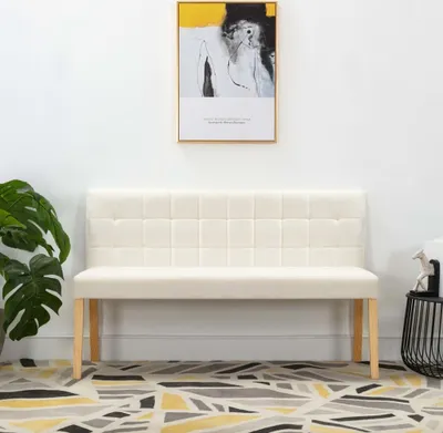 Obrázok produktu pre Lavička 140 cm, krémová, zamat