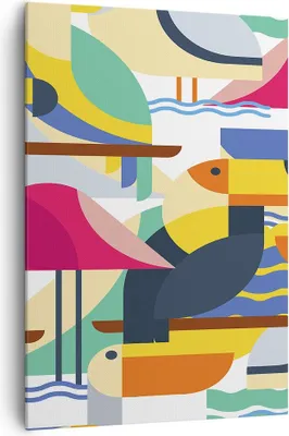 Produktbild von Bild auf Leinwand - Leinwandbild - Einteilig - Vogel Abstraktion - 70x100cm - Wand Bild - Wanddeko - Wandbilder - Leinwanddruck - Wanddekoration - Leinwand bilder - Wandbild - PA70x100-3747