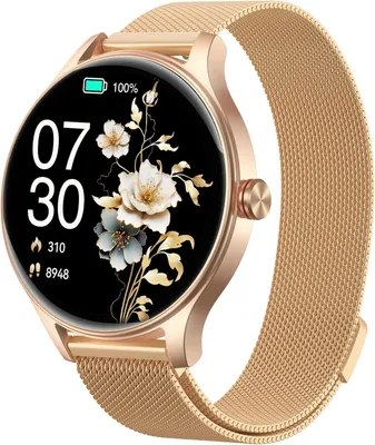 Produktbild von Smartwatch Damen Rund, 1.57" AMOLED Smart Watch mit Telefonfunktion, Fitness Tracker mit Herzfrequenz/Schlafmonitor, 10 Tage Akku, Fitnessuhr Damen mit 120+ Sportmodi 3ATM Wasserdicht für iOS Android