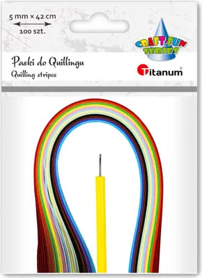 Produktbild von Quilling Streifen 5mm 100Stk. + Nadel