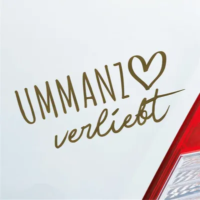 Produktbild von Auto Aufkleber Ummanz verliebt Herz Insel Ostsee Liebe Car 19x8 cm Gold Sticker Heckscheibenaufkleber