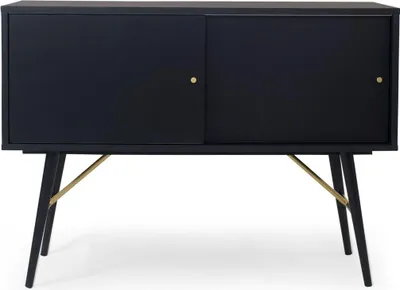 Produktbild von Skandinavisches Sideboard Dawn aus Eichenfurnier, Schwarz, 80x110x40 cm