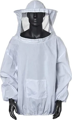 Produktbild von Imkerjacke Imkerjacke mit Hut Professional Imkerbekleidung Imker Bienenzüchter Professionelle Imker Bienenschutz Hut Bienenanzug mit Reißverschluss für Bienenzüchter Bee Keepers (Weiß)