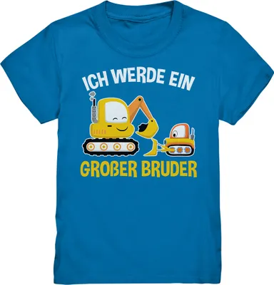Produktbild von Bagger Baustelle Großer Bruder T-Shirt – Royal Blue / 122/128 (7-8)