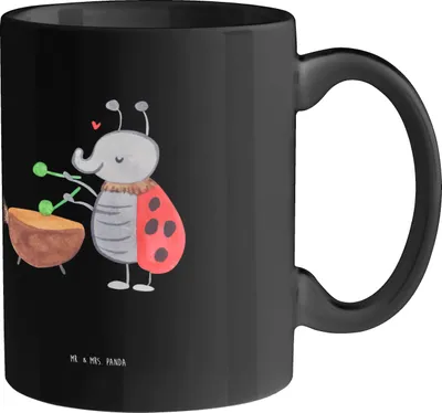 Produktbild von Mr. & Mrs. Panda Tasse Pauken Leben - Schwarz - Geschenk, Bürotasse, Musiker, Instrument, Musik, Orchester, Bedruckte, klassische, für büro, Lernen, Kaffeebecher