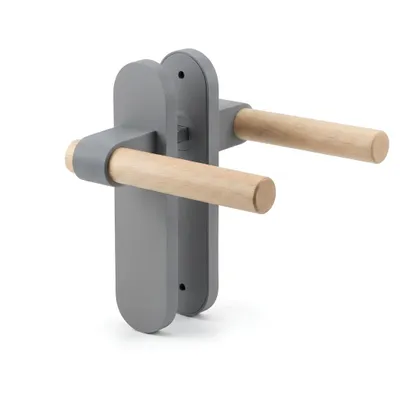 Produktbild von Türklinke mit Langschild 1 Paar Grau Modernes Design Türbeschlag Türgriff Kunststoff (PLA) Inkl. Montagematerial