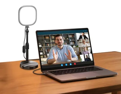 Productafbeelding van 5" LED-ringlamp met statief voor videoconferenties, CRI95, 10W bi-color verlichting