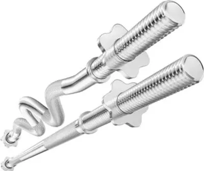 Produktbild von Hop-Sport Hantelstangenset – Langhantelstange 167 cm & super SZ- Stange 120 cm – verchromt und gerändelt Ø 30 mm