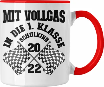 Produktbild von Trendation - Einschulung Junge Geschenk für Schultüte Füllung Tasse Schulstart 1. Schultag Schuleinführung Schulanfang Geschenkidee Schulkind 2022 (Rot)