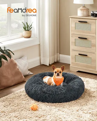 Immagine prodotto di Letto per cani FEANDREA, letto per gatti, morbido peluche, 60 cm, grigio scuro PGW038G02