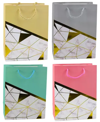 Productafbeelding van Geometrische patronen marmeren geschenkzakje 23 x 18 x 10,5 cm