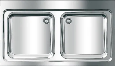 Produktbild von KWC AR Gewerbespüle, MAXIMA, Edelstahl, 2 Becken, 1200x432x700 mm