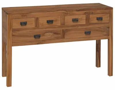 Image de Buffet vidaXL Naturel 110 x 35 x 75,5 cm en bois massif de teck