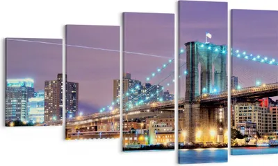 Produktbild von Bild auf Leinwand - Leinwandbild - Metropole Fluss Brücke Geschichte - 100x60cm - Wand Bild - Wanddeko - Leinwanddruck - Bilder - Kunstdruck - Leinwand bilder - Wandkunst - EG100x60-2600