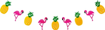 Produktbild von Oblique Unique Hawaii Girlande Sommer Party Deko Banner mit Flamingos + Ananas