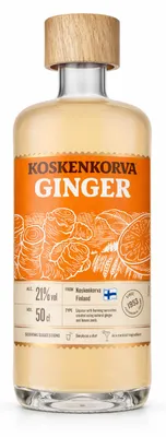 Produktbild von Koskenkorva Ginger Likör 0,5L – Finnischer Likör mit würzigem Ingwer, Zitronenschalen & 21% Vol.- [Enthält Sulfite]