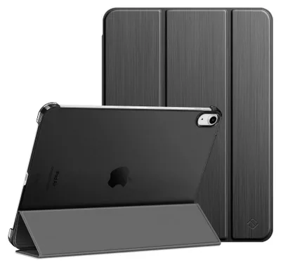 Produktbild von Fintie Hülle für iPad Air 11 Zoll (M4/M3/M2, 2026/2025/2024), iPad Air 5./4. Gen (10,9 Zoll, 2022/2020) – Ultra dünne & leichte Schutzhülle Case Cover mit mattierter transparenter Rückschale, Grau