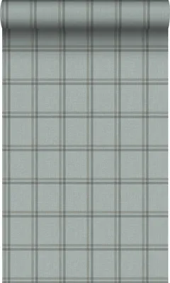 Produktbild von Origin Wallcoverings Öko-Strukturtapete Karomuster Graublau - 347622 - 0,53 x 10,05 m