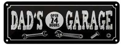 Produktbild von Blechschild Spruch 27x10cm Dad´s Garage open 24 Hours Dekoration