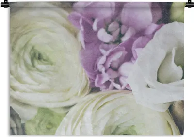 Produktbild von MuchoWow® Wandteppich Wandbehang Blumen - Rosen - Natur 90x67.5 cm Tapisserie Dekoration Wandtuch - Fototeppich - Wand-Skulpturen
