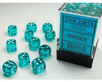 Produktbild von Chessex Translucent W6x36 Teal/White