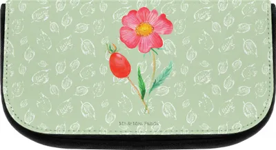 Produktbild von Mr. & Mrs. Panda Organizer Tasche Blume Hagebutte - Blattgrün - Geschenk, Kulturtasche, Schlechte Gedanken, kosmetiktäschchen, Lebensfreude, Kosmetiktasche, Kulturbeutel