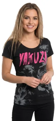 Obrázok produktu pre Yakuza Damen Skryté zakrivené tričko s okrúhlym výstrihom, čierne, XL