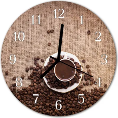 Produktbild von Glasuhr Wanduhr Küchenuhr Echt-Glas 30fi cm Kaffeebohnen braun
