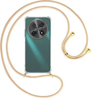 Produktbild von Handykette Backcover-Schutzhülle mit Band (Metall goldfarben) für Huawei nova 12i - Goldkordel