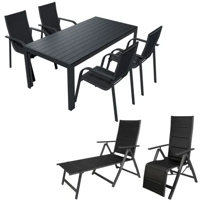 Produktbild von Alu Gartensitzgruppe Gartenmöbel Gartenset Sitzgruppe Essgruppe 7-teilig