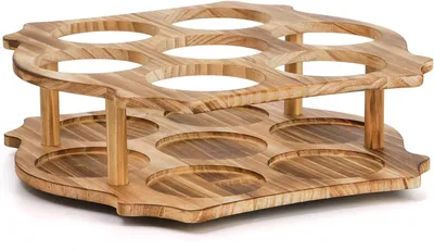 Rotierender Flaschenständer für 7 Sirupflaschen, Holz