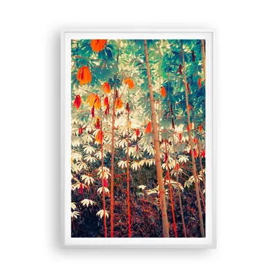 Produktbild von Gerahmtes Poster - Weißer Rahmen - Pflanzen tropisch orange - 70x100 cm - Wand Bild - Wanddeko - Wandbilder - Kunstposter - Wandposter - Bilderrahmen - Bilder - Kunstdruck - P2WPA70x100-4393