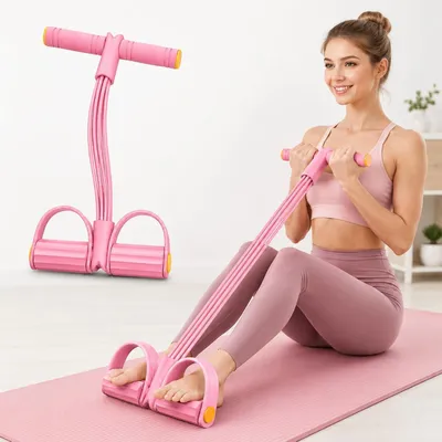Produktbild von Bauchtrainer mit Pedal-Widerstandsband, 6 Röhren