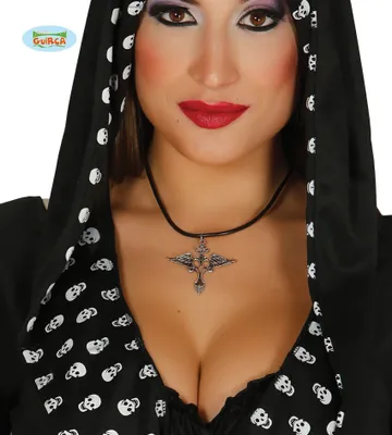 Produktbild von Kreuz aus Silber mit Engelsflügeln an Kette 5cm