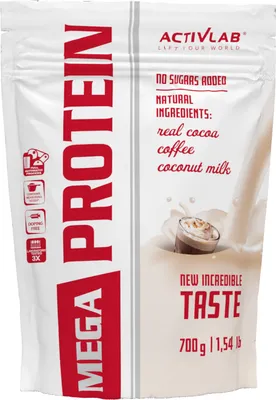 Produktbild von Activlab Mega Protein 700g, Molkenprotein, Kreatin, Taurin - Mokka
