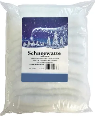Produktbild von SCHNEEWATTE, Dekoschnee, Kunstschnee, Schnee ZICK-ZACK 100g