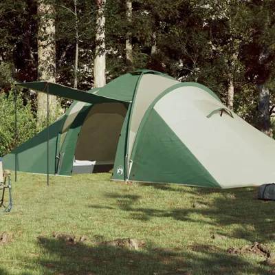 Produktbild von Campingzelt für 6 Personen, grünes Zelt mit 576x238x193 cm aus 185T-Taft