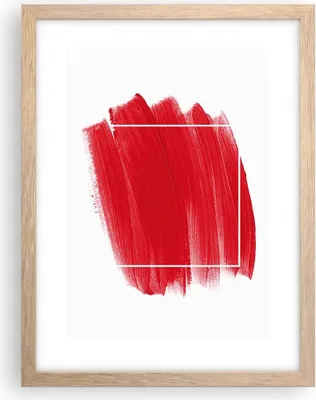 Produktbild von Gerahmtes Poster - Rahmen in heller Eiche - Rot Farben Stück - 30x40 cm - Wand Bild - Wanddeko - Wandbilder - Kunstposter - Wandposter - Bilderrahmen - Bilder - Kunstdruck - P2NPA30x40-5067
